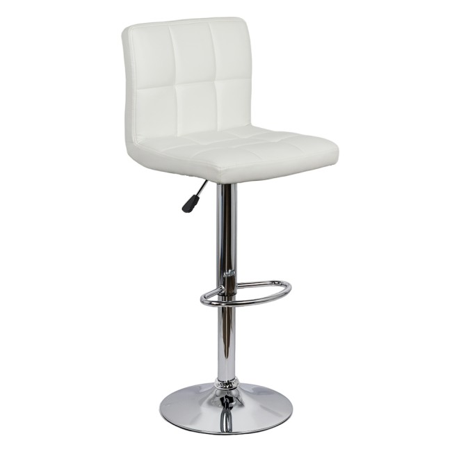Scaune de bar alb ABS 191 – Piele ecologică, rotative și reglabile Scaune de bar alb din piele ecologică, rotative și reglabile pe înălțime ABS 191