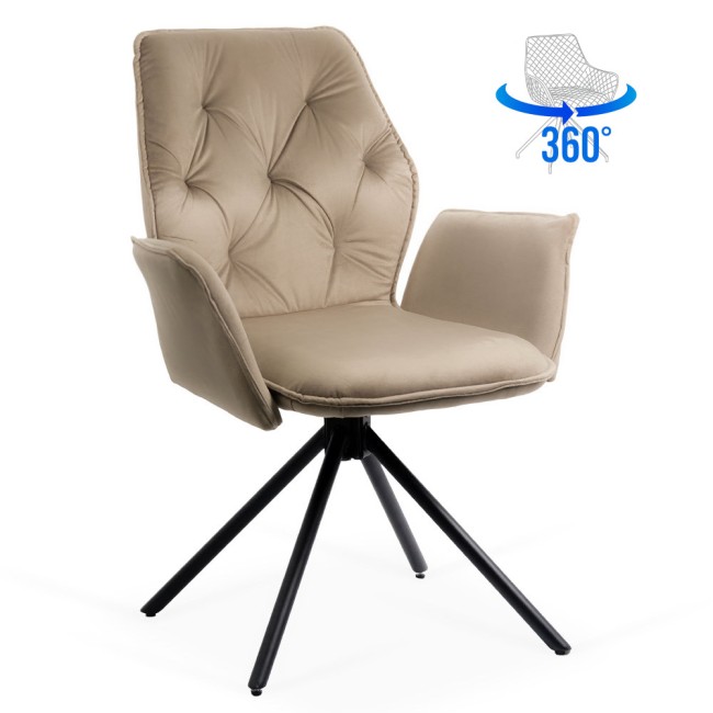 Scaune living rotative din catifea BUC 0224 bej Scaune living rotative din catifea BUC 0224 bej