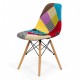 Scaune moderne BUC 232C, design vibrant patchwork, bază din lemn Scaune moderne BUC 232C, design vibrant patchwork, bază din lemn