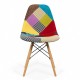 Scaune moderne BUC 232C, design vibrant patchwork, bază din lemn Scaune moderne BUC 232C, design vibrant patchwork, bază din lemn