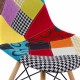 Scaune moderne BUC 232C, design vibrant patchwork, bază din lemn Scaune moderne BUC 232C, design vibrant patchwork, bază din lemn