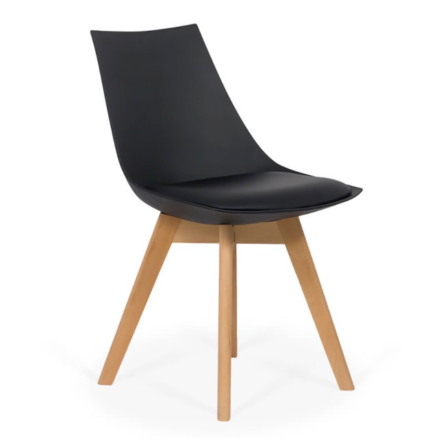 Scaun dining cu cadrul din lemn BUC 245 negru Scaun dining cu cadrul din lemn BUC 245 negru
