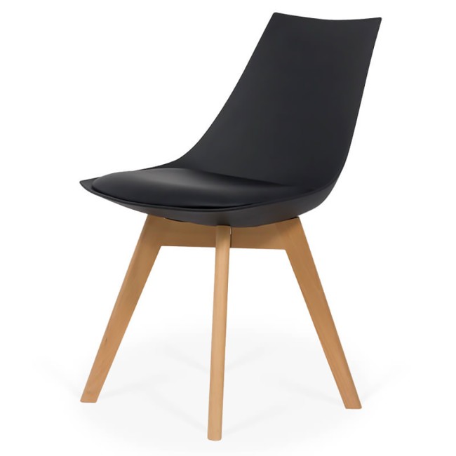 Scaun dining cu cadrul din lemn BUC 245 negru Scaun dining cu cadrul din lemn BUC 245 negru
