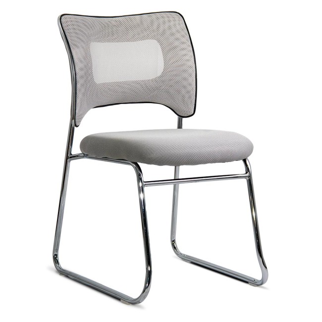 Scaun vizitatori, gri deschis, mesh, cadru metalic, elegant HRC 613F Scaun vizitatori, gri deschis, mesh, cadru metalic, rezistent, HRC 613F