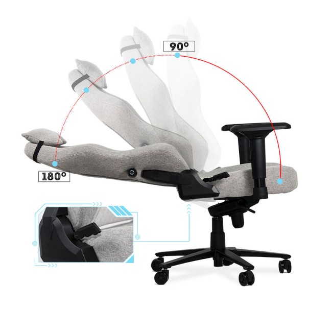 Scaun gaming, gri, stofa, cotiere 4D, confortabil, OFF 297 Scaun gaming, gri, stofa, cotiere 4D, compact, OFF 297