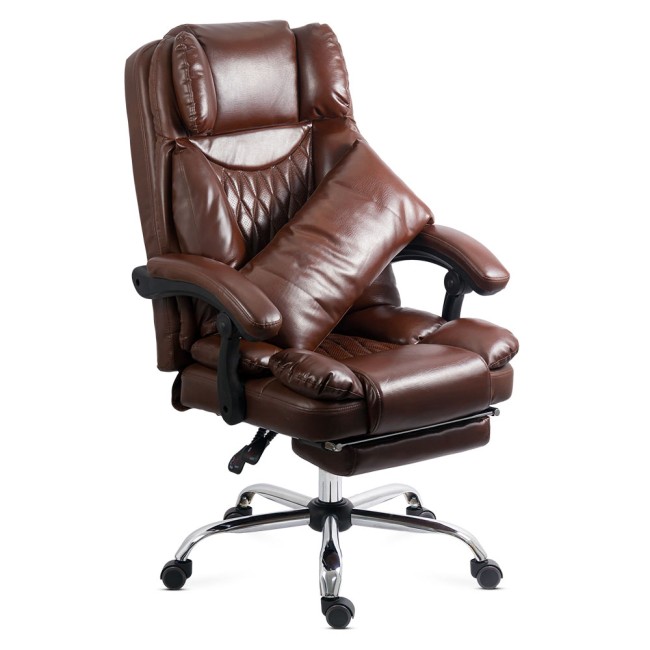 Scaun directorial din piele ecologică OFF 340 maro Scaun directorial din piele ecologică OFF 340 maro