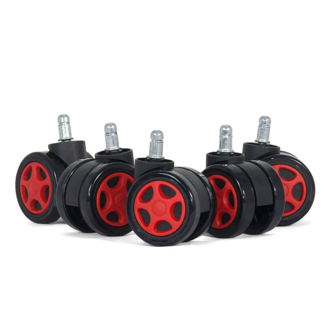 Role gumate tip gaming pentru scaune birou - rosu Role gumate tip gaming pentru scaune birou - rosu
