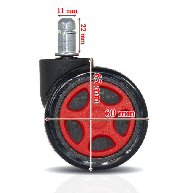 Role gumate tip gaming pentru scaune birou - rosu Role gumate tip gaming pentru scaune birou - rosu