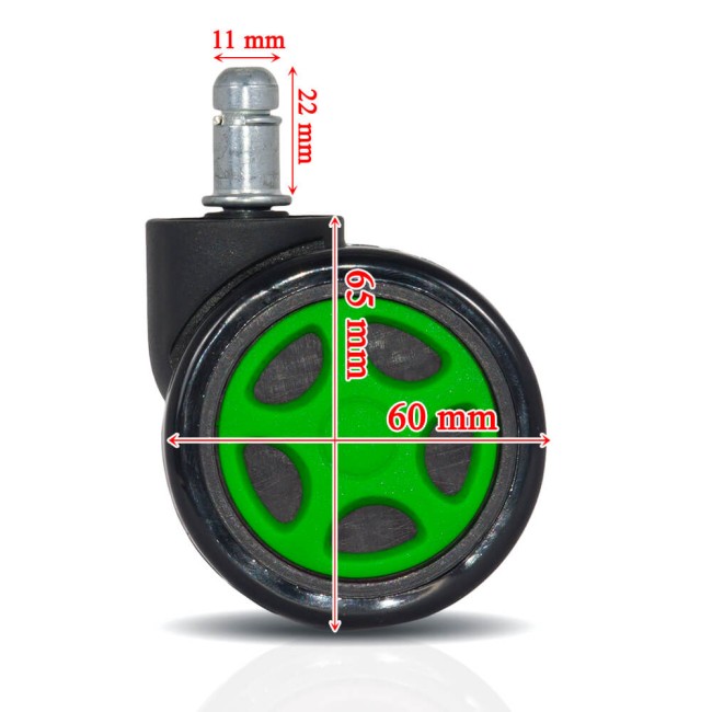 Role gumate tip gaming pentru scaune birou - verde Role gumate tip gaming pentru scaune birou - verde