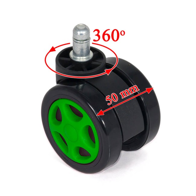 Role gumate tip gaming pentru scaune birou - verde Role gumate tip gaming pentru scaune birou - verde